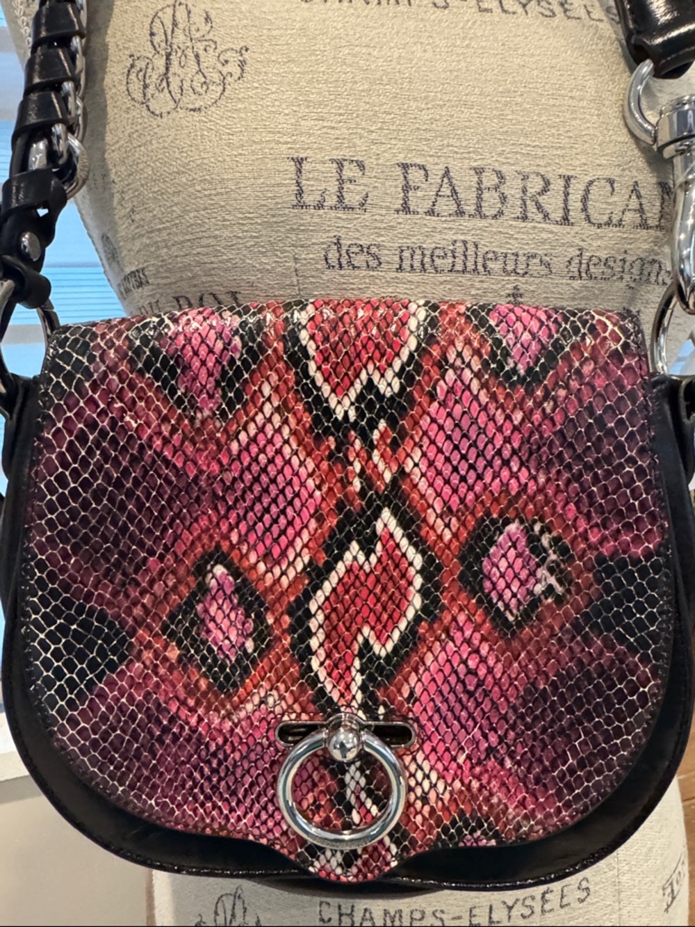Rebecca Minkoff  Snake-print saddle Crossbody Bag pre owned